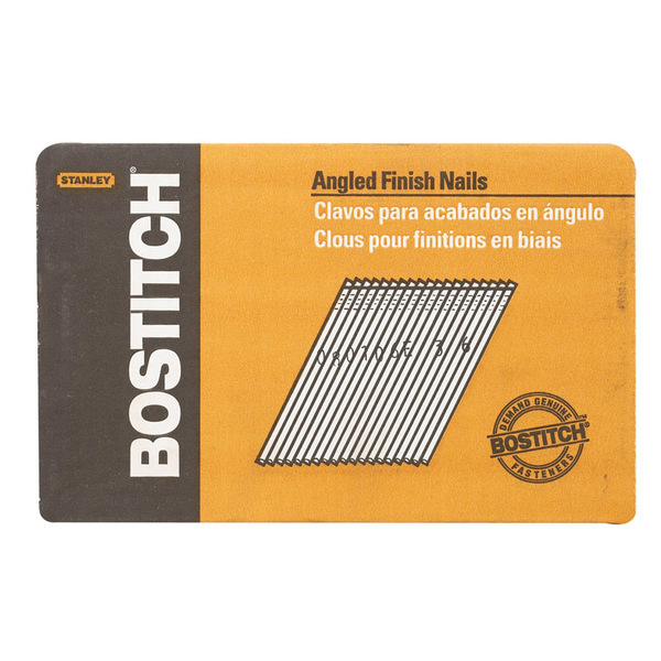 Bostitch Collated Finishing Nail, 1-1/2 in L, 15 ga, Coated, Offset Round Head, 25 Degrees FN1524
